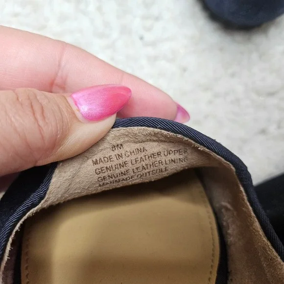 Talbots Dachshund Navy Blue Suede Leather Loafers sz 8 - Picture 7 of 7